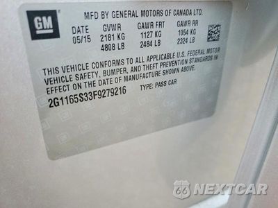 Zdjęcie 12 z 12 samochodu: 2015 CHEVROLET IMPALA LTZ VIN:2G1165S33F9279216 - miniatura
