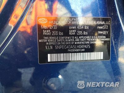 Zdjęcie 13 z 13 samochodu: 2020 HYUNDAI SONATA SE VIN:5NPEG4JA5LH049475 - miniatura