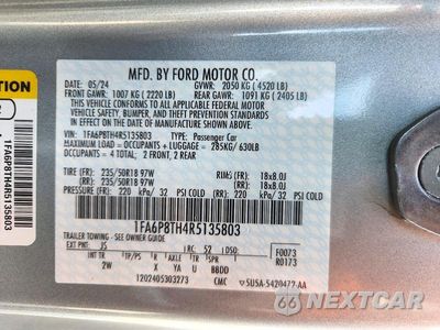 Zdjęcie 12 z 12 samochodu: 2024 FORD MUSTANG VIN:1FA6P8TH4R5135803 - miniatura