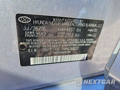 Zdjęcie 12 z 12 samochodu: 2017 HYUNDAI SONATA SE VIN:5NPE24AF7HH476822 - miniatura