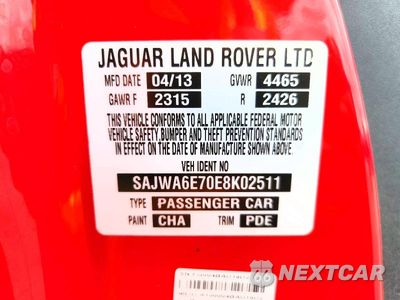 Zdjęcie 12 z 12 samochodu: 2014 JAGUAR F-TYPE VIN:SAJWA6E70E8K02511 - miniatura