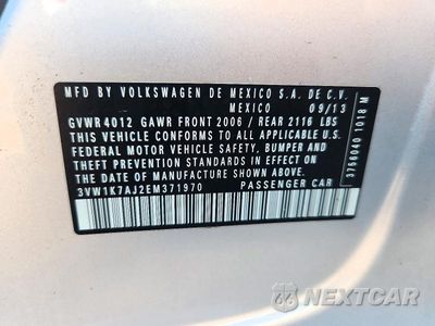 Zdjęcie 13 z 13 samochodu: 2014 VOLKSWAGEN JETTA BASE VIN:3VW1K7AJ2EM371970 - miniatura