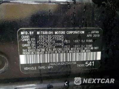 Zdjęcie 13 z 13 samochodu: 2019 MITSUBISHI OUTLANDER SE VIN:JA4AZ3A32KZ049794 - miniatura