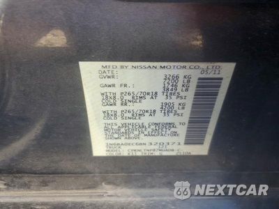 Zdjęcie 12 z 12 samochodu: 2011 NISSAN TITAN SV VIN:1N6BA0EC6BN320371 - miniatura