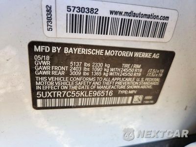 Zdjęcie 14 z 14 samochodu: 2019 BMW X3 SDRIVE30I VIN:5UXTR7C55KLE96516 - miniatura