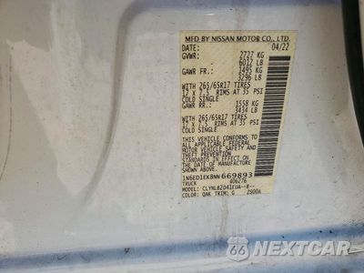 Zdjęcie 12 z 12 samochodu: 2022 NISSAN FRONTIER SV VIN:1N6ED1EK8NN669893 - miniatura