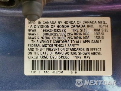 Zdjęcie 13 z 13 samochodu: 2014 HONDA CR-V LX VIN:2HKRM3H32EH549365 - miniatura