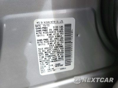 Zdjęcie 13 z 13 samochodu: 2013 NISSAN MURANO S VIN:JN8AZ1MU4DW203770 - miniatura