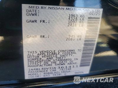 Zdjęcie 12 z 12 samochodu: 2025 NISSAN ALTIMA SV VIN:1N4BL4DV3SN361411 - miniatura