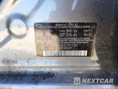 Zdjęcie 12 z 12 samochodu: 2014 HYUNDAI ELANTRA SE VIN:5NPDH4AE2EH517290 - miniatura