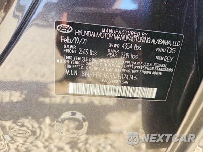 Zdjęcie 12 z 12 samochodu: 2021 HYUNDAI SONATA SEL VIN:5NPEF4JA5MH124146 - miniatura