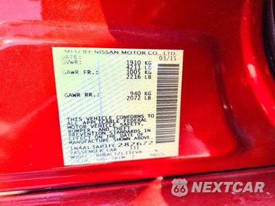 Zdjęcie 12 z 12 samochodu: 2015 NISSAN ALTIMA 2.5 SL VIN:1N4AL3AP1FC282672 - miniatura