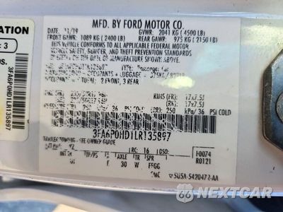 Zdjęcie 12 z 12 samochodu: 2020 FORD FUSION SE VIN:3FA6P0HD1LR135897 - miniatura