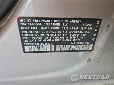 Zdjęcie 12 z 12 samochodu: 2014 VOLKSWAGEN PASSAT SEL VIN:1VWCN7A39EC045974 - miniatura