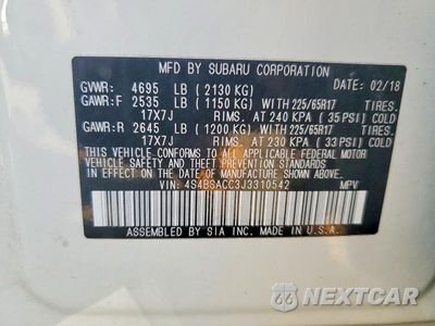 Zdjęcie 13 z 13 samochodu: 2018 SUBARU OUTBACK 2.5I PREMIUM VIN:4S4BSACC3J3310542 - miniatura
