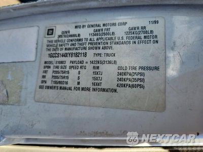 Zdjęcie 12 z 12 samochodu: 2000 CHEVROLET S TRUCK S10 VIN:1GCCS144XY8182118 - miniatura
