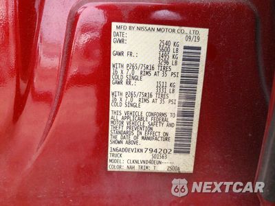 Zdjęcie 12 z 12 samochodu: 2019 NISSAN FRONTIER PRO-4X VIN:1N6AD0EV1KN794202 - miniatura