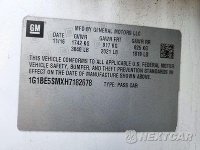 Zdjęcie 12 z 12 samochodu: 2017 CHEVROLET CRUZE LT VIN:1G1BE5SMXH7182678 - miniatura