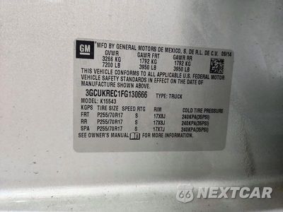 Zdjęcie 12 z 12 samochodu: 2015 CHEVROLET SILVERADO K1500 LT VIN:3GCUKREC1FG130666 - miniatura