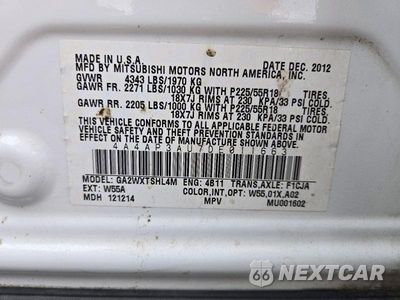 Zdjęcie 12 z 12 samochodu: 2013 MITSUBISHI OUTLANDER SPORT ES VIN:4A4AP3AU7DE011663 - miniatura