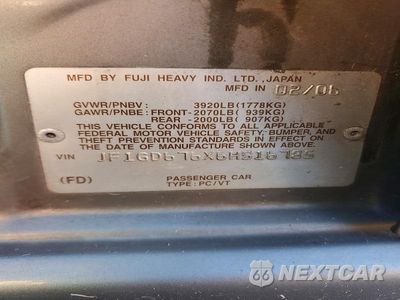 Zdjęcie 12 z 12 samochodu: 2006 SUBARU IMPREZA 2.5I VIN:JF1GD676X6H516785 - miniatura
