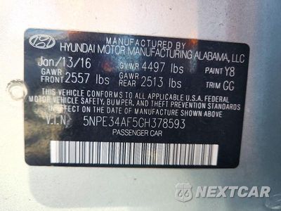 Zdjęcie 12 z 12 samochodu: 2016 HYUNDAI SONATA SPORT VIN:5NPE34AF5GH378593 - miniatura