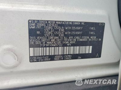 Zdjęcie 13 z 13 samochodu: 2019 TOYOTA RAV4 XLE VIN:2T3P1RFV3KW057553 - miniatura