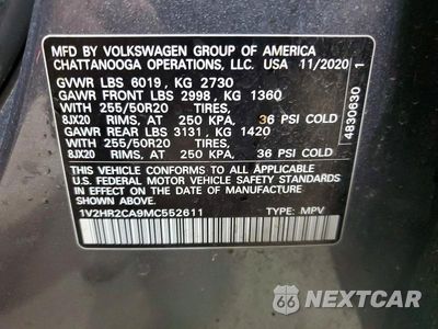 Zdjęcie 13 z 13 samochodu: 2021 VOLKSWAGEN ATLAS SE VIN:1V2HR2CA9MC552611 - miniatura