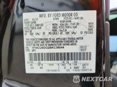 Zdjęcie 13 z 13 samochodu: 2011 FORD ESCAPE XLT VIN:1FMCU9DG2BKC38044 - miniatura