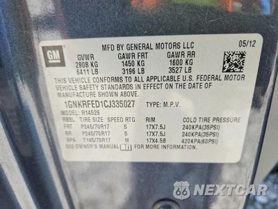Zdjęcie 13 z 13 samochodu: 2012 CHEVROLET TRAVERSE LS VIN:1GNKRFED1CJ335027 - miniatura