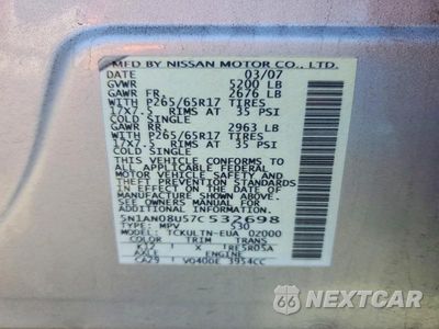 Zdjęcie 13 z 13 samochodu: 2007 NISSAN XTERRA X VIN:5N1AN08U57C532698 - miniatura