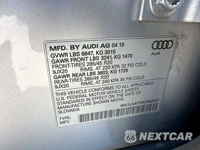 Zdjęcie 10 z 10 samochodu: 2019 AUDI Q7 VIN:WA1LAAF75KD042321 - miniatura