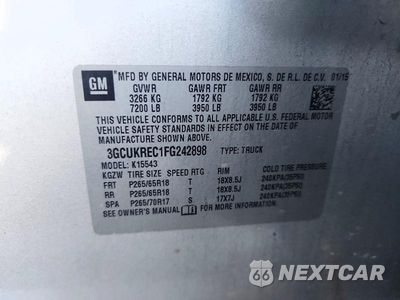 Zdjęcie 12 z 12 samochodu: 2015 CHEVROLET SILVERADO K1500 LT VIN:3GCUKREC1FG242898 - miniatura