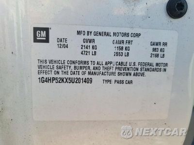 Zdjęcie 12 z 12 samochodu: 2005 BUICK LESABRE CUSTOM VIN:1G4HP52KX5U201409 - miniatura