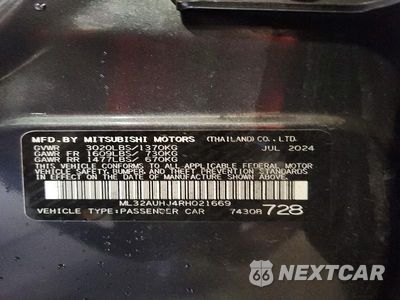 Zdjęcie 12 z 12 samochodu: 2024 MITSUBISHI MIRAGE ES VIN:ML32AUHJ4RH021669 - miniatura