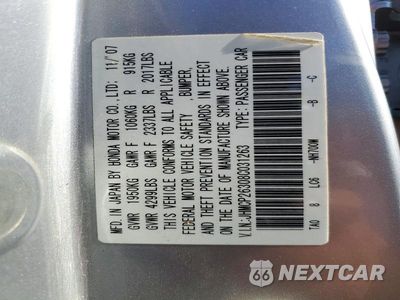 Zdjęcie 13 z 13 samochodu: 2008 HONDA ACCORD LX VIN:JHMCP26308C031263 - miniatura