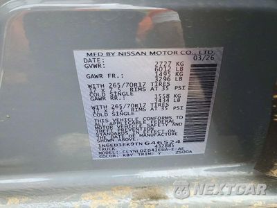 Zdjęcie 12 z 12 samochodu: 2026 NISSAN FRONTIER PRO-4X VIN:1N6ED1EK9TN646524 - miniatura