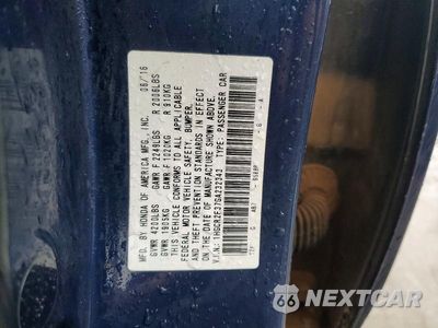 Zdjęcie 12 z 12 samochodu: 2016 HONDA ACCORD LX VIN:1HGCR2F37GA232343 - miniatura