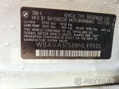 Zdjęcie 12 z 12 samochodu: 2008 BMW 328 I VIN:WBAVA37588NL49425 - miniatura