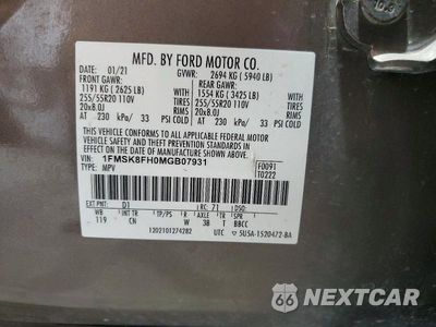 Zdjęcie 13 z 13 samochodu: 2021 FORD EXPLORER LIMITED VIN:1FMSK8FH0MGB07931 - miniatura