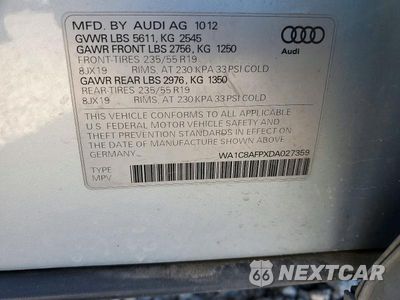 Zdjęcie 13 z 13 samochodu: 2013 AUDI Q5 PREMIUM HYBRID VIN:WA1C8AFPXDA027359 - miniatura