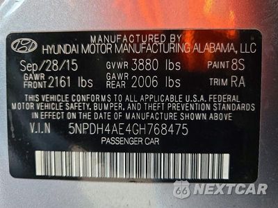 Zdjęcie 12 z 12 samochodu: 2016 HYUNDAI ELANTRA SE VIN:5NPDH4AE4GH768475 - miniatura