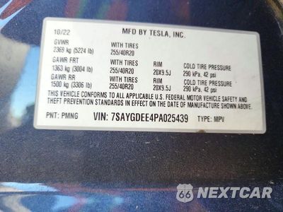 Zdjęcie 12 z 12 samochodu: 2023 TESLA MODEL Y VIN:7SAYGDEE4PA025439 - miniatura