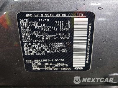Zdjęcie 13 z 13 samochodu: 2017 INFINITI QX80 BASE VIN:JN8AZ2NE8H9153070 - miniatura