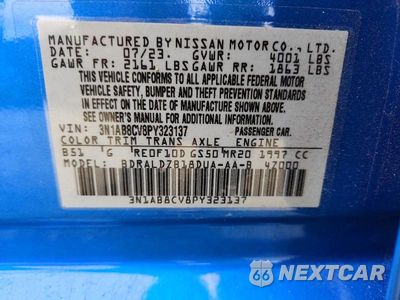 Zdjęcie 12 z 12 samochodu: 2023 NISSAN SENTRA SV VIN:3N1AB8CV8PY323137 - miniatura