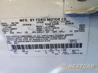 Zdjęcie 13 z 13 samochodu: 2008 FORD EDGE LIMITED VIN:2FMDK49CX8BB41230 - miniatura