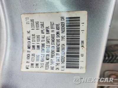 Zdjęcie 12 z 12 samochodu: 2013 HONDA ACCORD EX VIN:1HGCR2F75DA098754 - miniatura