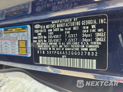 Zdjęcie 13 z 13 samochodu: 2016 KIA SORENTO LX V6 VIN:5XYPG4A52GG027832 - miniatura