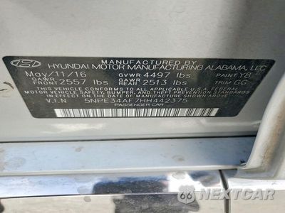 Zdjęcie 12 z 12 samochodu: 2017 HYUNDAI SONATA SPORT VIN:5NPE34AF7HH442375 - miniatura