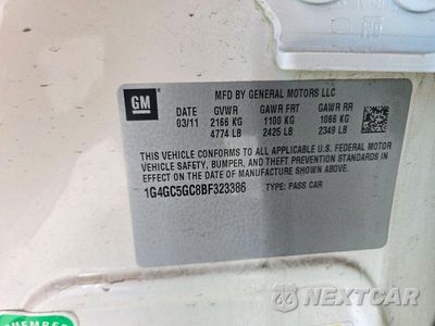 Zdjęcie 12 z 12 samochodu: 2011 BUICK LACROSSE CXL VIN:1G4GC5GC8BF323386 - miniatura